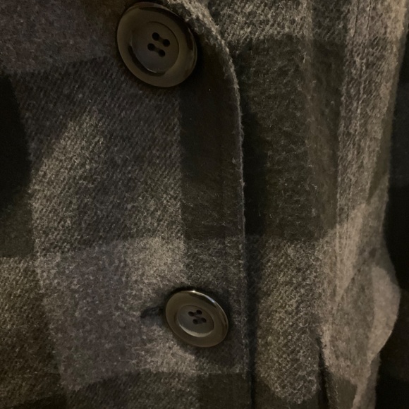 Kensie dark grey and black plaid pea coat - Picture 4 of 6